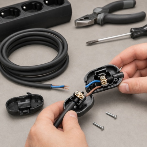 Przewód okrągły elektryczny H03VVF OMY 300V 2x0,75 czarny linka 25m