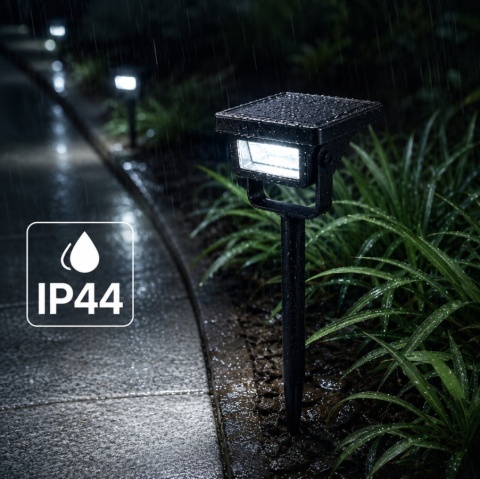 Reflektor Solarny Point Lampa Ogrodowa Czujnik Zmierzchu Wbijana 2w1 8000K IP44