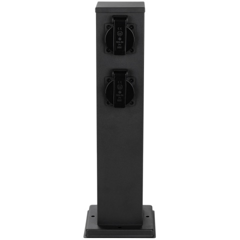 Słupek ogrodowy Lumiled IBERI 40cm 4x Gniazdo sieciowe 230V IP65/IP54 Czarn