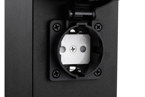 Słupek ogrodowy Lumiled IBERI 40cm 4x Gniazdo sieciowe 230V IP65/IP54 Czarn