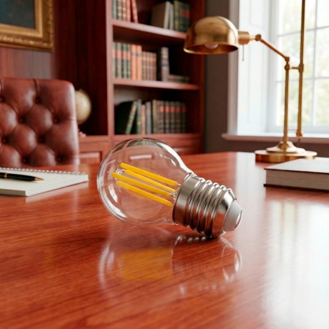 Żarówka LED E27 Filament Kulka P45 2,2W = 40W 470lm Klasa A Ciepła 2700K