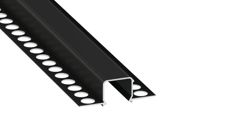 Zestaw Profil LED p/t aluminiowy czarny, klosz mleczny PC 2,02 m + 4 zaślepki MOSSO