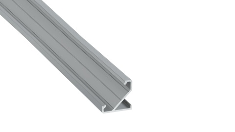 Zestaw profil LED aluminiowy kątowy 45° srebrny klosz mleczny PC 2,02 m + 4 zaślepki + 4 uchwyty BARDE