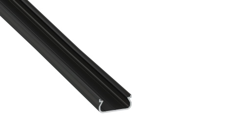 Zestaw profil LED aluminiowy nawierzchniowy czarny klosz mleczny PC 2,02 m + 4 zaślepki + 4 uchwyty ORRE
