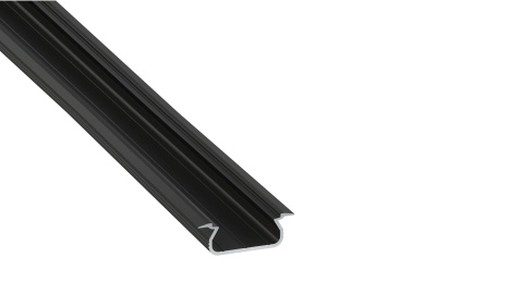 Zestaw profil LED aluminiowy wpuszczany czarny klosz mleczny PC 2,02 m + 4 zaślepki SELDE
