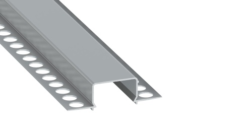 Zestaw profil LED p/t do 2 taśm srebrny klosz mleczny PC 2,02 m + klosz + 4 zaślepki HORST