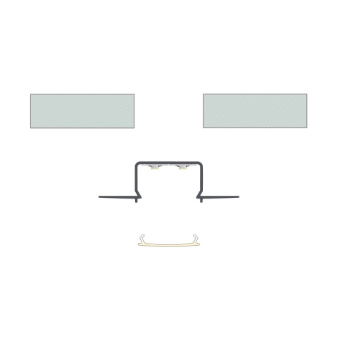Zestaw profil LED p/t dp 2 taśm czarny klosz mleczny PC 2,02 m + klosz + 4 zaślepki HORST