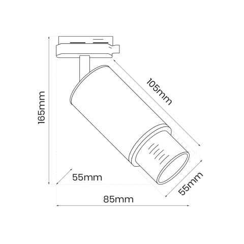 Lampa Szynowa MICA ZOOM 1xGU10 Biała do Szynoprzewodu 1-Obwodowego v2.0