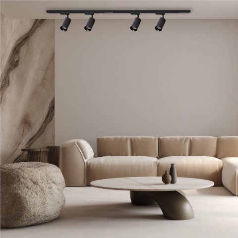 Lampa Szynowa PIPE 1xGU10 Czarna do Szynoprzewodu 1-Obwodowego v2.0