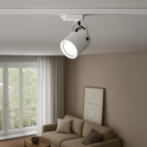 Lampa Szynowa QUBER 1xE27 Biała do Szynoprzewodu 1-Obwodowego v2.0