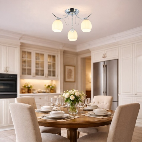 Lampa sufitowa ELLA 3xE27 chromowana szklane klosze Milagro