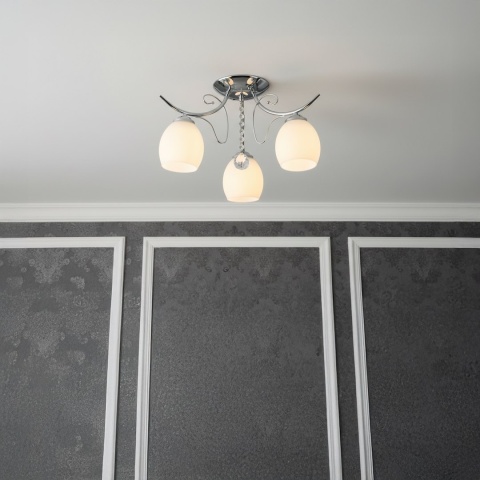 Lampa sufitowa ELLA 3xE27 chromowana szklane klosze Milagro