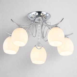 Lampa sufitowa ELLA 5xE27 chromowana szklane klosze Milagro