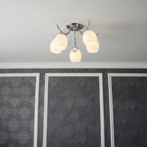 Lampa sufitowa ELLA 5xE27 chromowana szklane klosze Milagro