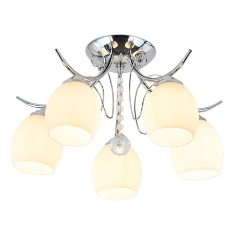 Lampa sufitowa ELLA 5xE27 chromowana szklane klosze Milagro