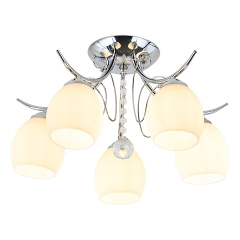 Lampa sufitowa ELLA 5xE27 chromowana szklane klosze Milagro