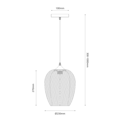 Lampa wisząca ALMA - zwis 1xE27 czarna 23 cm Milagro