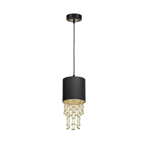 Lampa wisząca ALMERIA - zwis 1xE27 czarno-złota 15 cm Milagro