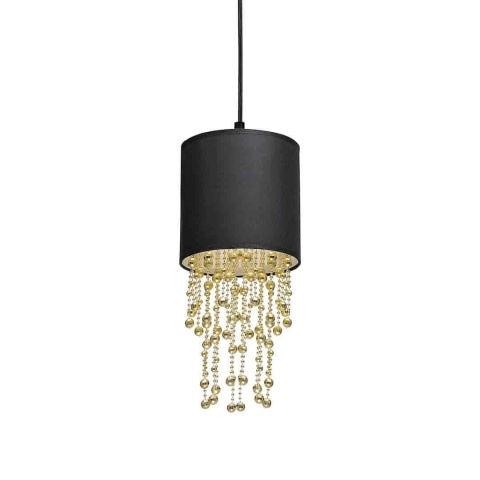 Lampa wisząca ALMERIA - zwis 1xE27 czarno-złota 15 cm Milagro