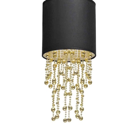 Lampa wisząca ALMERIA - zwis 1xE27 czarno-złota 15 cm Milagro