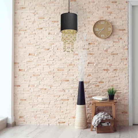 Lampa wisząca ALMERIA - zwis 1xE27 czarno-złota 15 cm Milagro