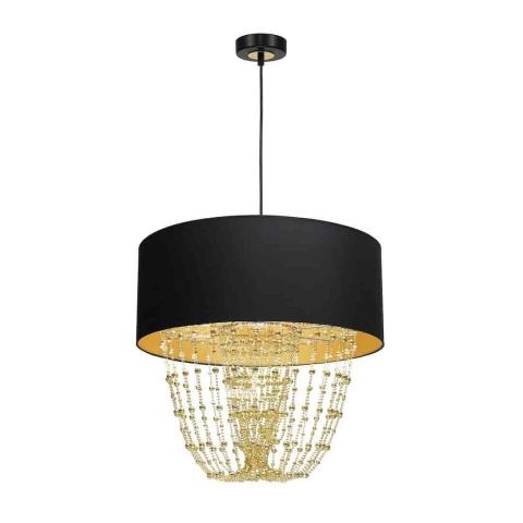 Lampa wisząca ALMERIA - zwis 1xE27 czarno-złota 50 cm Milagro