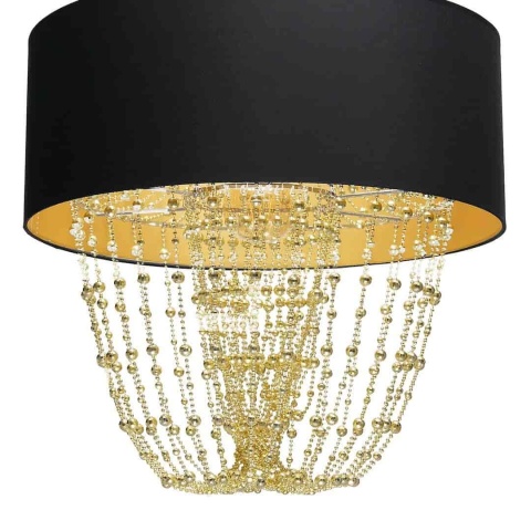 Lampa wisząca ALMERIA - zwis 1xE27 czarno-złota 50 cm Milagro