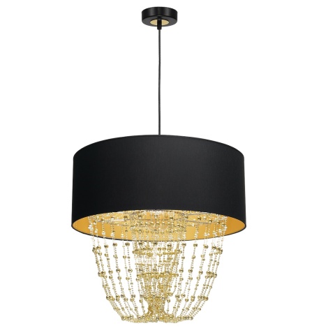 Lampa wisząca ALMERIA - zwis 1xE27 czarno-złota 50 cm Milagro