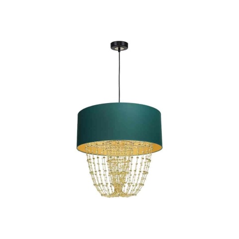 Lampa wisząca ALMERIA - zwis 1xE27 zielono-złota 50 cm Milagro