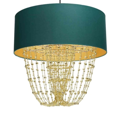 Lampa wisząca ALMERIA - zwis 1xE27 zielono-złota 50 cm Milagro