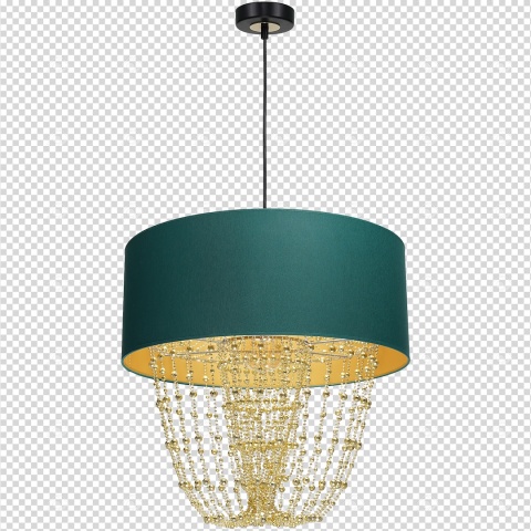Lampa wisząca ALMERIA - zwis 1xE27 zielono-złota 50 cm Milagro