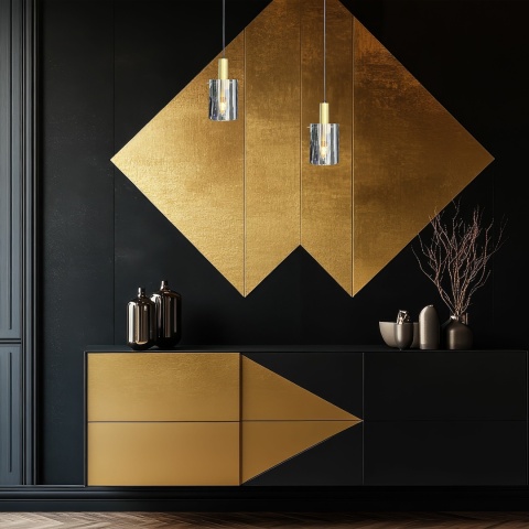 Lampa wisząca Arcadia - zwis 1xE27 czarno-złota 13 cm Milagro