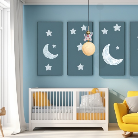 Lampa wisząca Astronauta - zwis 1xE27 biało-złota 15 cm Milagro