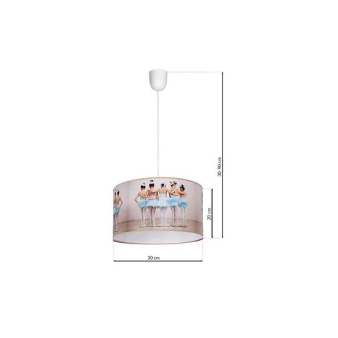 Lampa wisząca BALLERINA - zwis 1xE27 wielokolorowa 30 cm Milagro