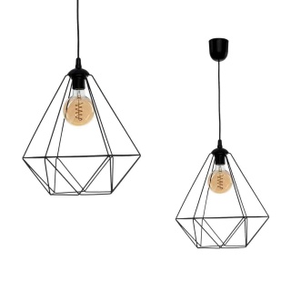 Lampa wisząca BASKET - zwis 1xE27 czarna 33 cm Milagro