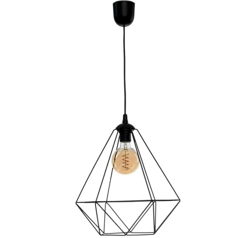 Lampa wisząca BASKET - zwis 1xE27 czarna 33 cm Milagro