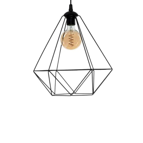 Lampa wisząca BASKET - zwis 1xE27 czarna 33 cm Milagro