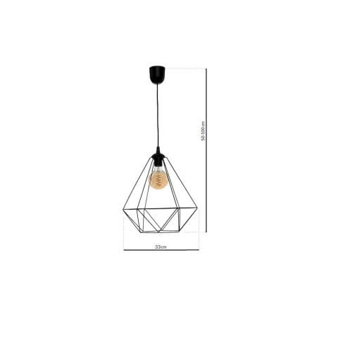 Lampa wisząca BASKET - zwis 1xE27 czarna 33 cm Milagro