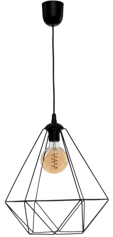 Lampa wisząca BASKET - zwis 1xE27 czarna 33 cm Milagro