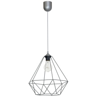 Lampa wisząca BASKET - zwis 1xE27 szara 35 cm Milagro
