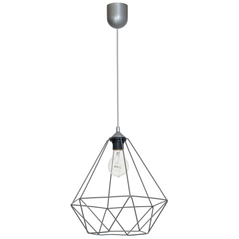 Lampa wisząca BASKET - zwis 1xE27 szara 35 cm Milagro