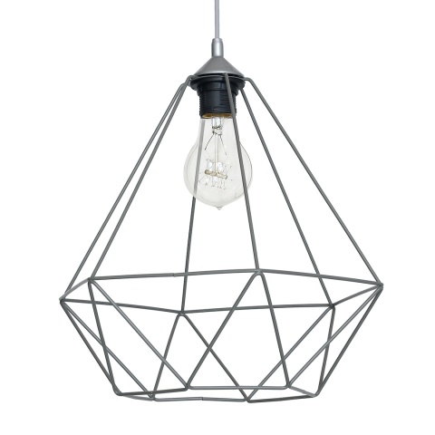Lampa wisząca BASKET - zwis 1xE27 szara 35 cm Milagro