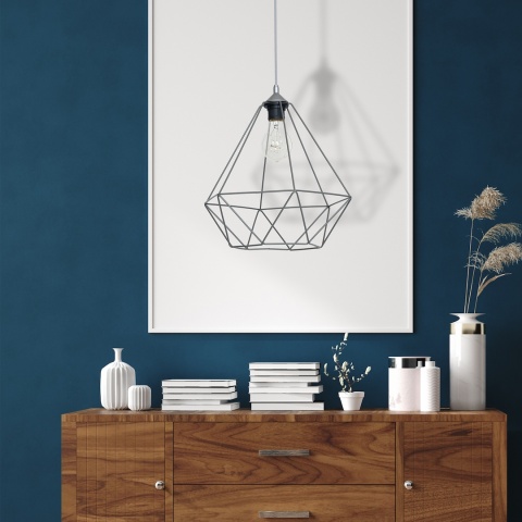 Lampa wisząca BASKET - zwis 1xE27 szara 35 cm Milagro