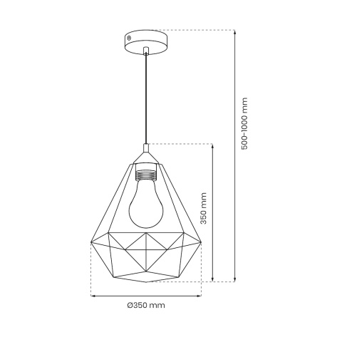Lampa wisząca BASKET - zwis 1xE27 szara 35 cm Milagro