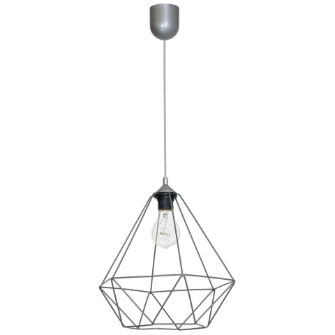 Lampa wisząca BASKET - zwis 1xE27 szara 35 cm Milagro