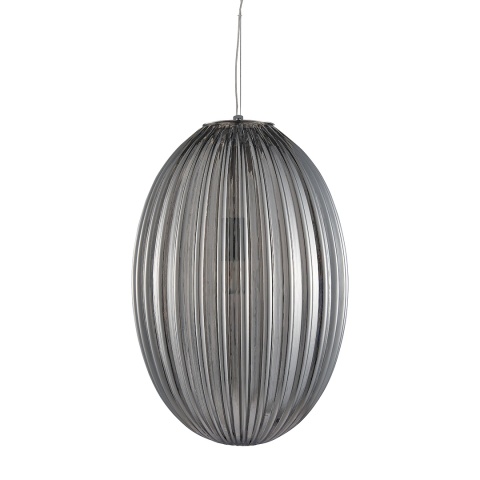 Lampa wisząca BRAGA SMOKED - zwis 1xE27 chromowana 30 cm Milagro