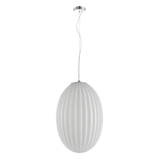 Lampa wisząca BRAGA - zwis 1xE27 chromowo-biała 30 cm Milagro