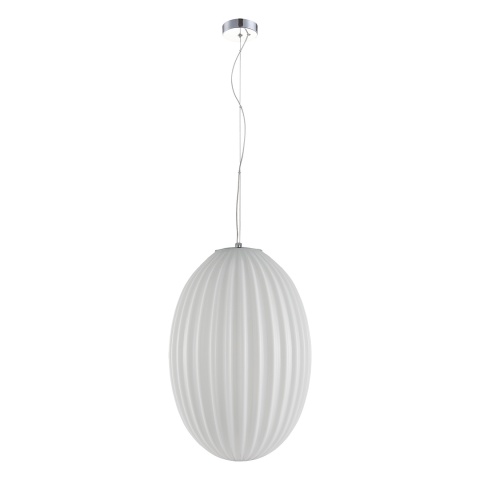 Lampa wisząca BRAGA - zwis 1xE27 chromowo-biała 30 cm Milagro