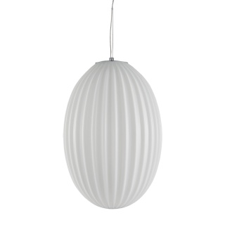 Lampa wisząca BRAGA - zwis 1xE27 chromowo-biała 30 cm Milagro