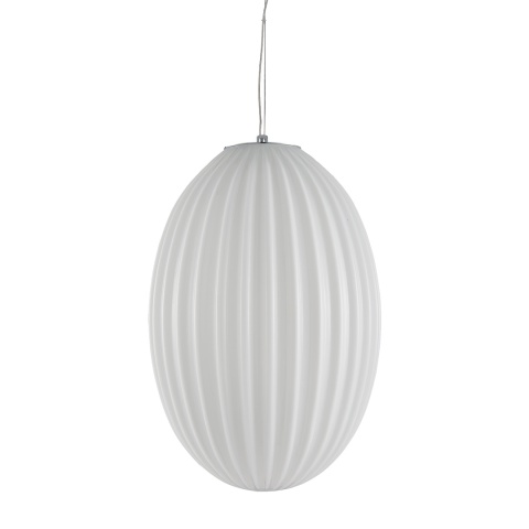 Lampa wisząca BRAGA - zwis 1xE27 chromowo-biała 30 cm Milagro